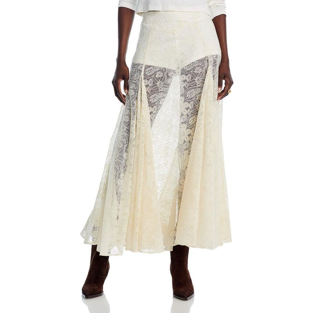 Free People Ivory Lace Maxi Skirt
